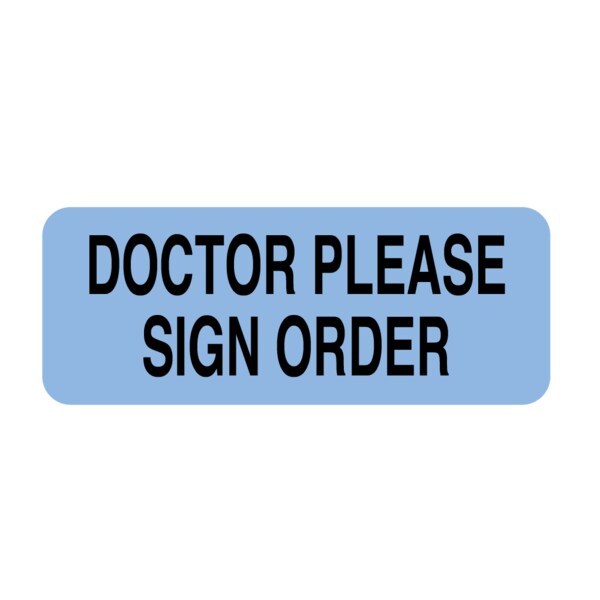 Nevs Doctor Please Sign Order 7/8" x 2-1/4" Blue w/Black N-1140 - main
